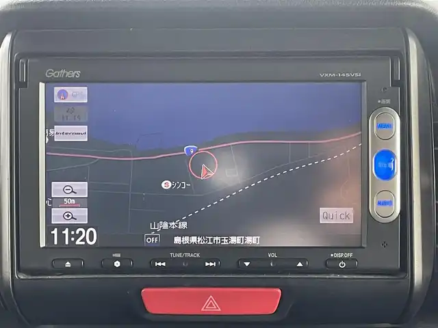 ホンダ Ｎ ＢＯＸ カスタム G Aパッケージ 島根県 2014(平26)年 6.7万km ミラノレッド 登録時走行距離　67011km/ワンオーナ/取扱説明書/保証書/純正ナビ(VXM-145VSi）/（Bluetooth/AM/FM/CD/DVD/USB）/ワンセグテレビ/バックカメラ/プッシュスタート/スマートキー/スペアキー/純正フロアマット/横滑り防止装置/衝突軽減システム/カーテンエアバック/純正アルミ１４インチ/禁煙車