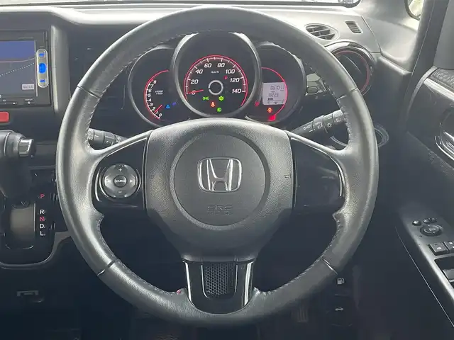 ホンダ Ｎ ＢＯＸ カスタム G Aパッケージ 島根県 2014(平26)年 6.7万km ミラノレッド 登録時走行距離　67011km/ワンオーナ/取扱説明書/保証書/純正ナビ(VXM-145VSi）/（Bluetooth/AM/FM/CD/DVD/USB）/ワンセグテレビ/バックカメラ/プッシュスタート/スマートキー/スペアキー/純正フロアマット/横滑り防止装置/衝突軽減システム/カーテンエアバック/純正アルミ１４インチ/禁煙車