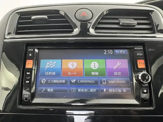 日産 セレナ ハイウェイスター Sハイブリッド 愛知県 2012(平24)年 8.7万km ブリリアントホワイトパール 純正ナビ/（フルセグ／ＢＴ／ＣＤ／ＤＶＤ）/クルーズコントロール/両側パワースライドドア/横滑り防止装置/純正マット/純正ＡＷ/オートライト/プッシュスタート/スマートキー/三列シート