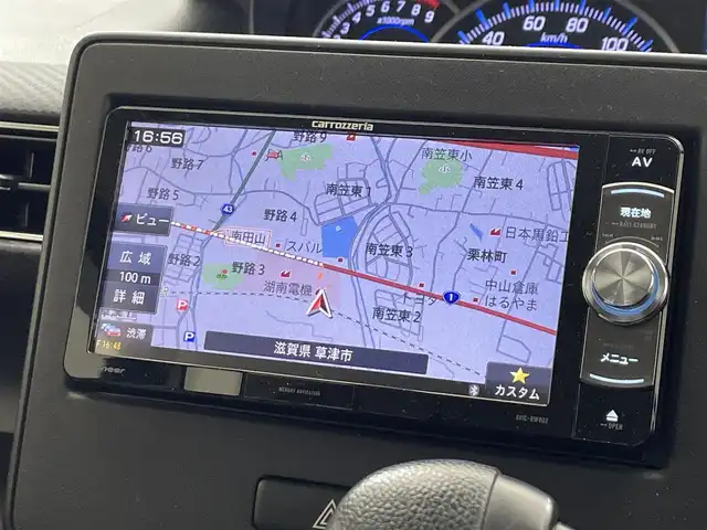 スズキ ワゴンＲ HYBRID FZ 滋賀県 2017(平29)年 2.3万km ブリスクブルーM 社外SDナビ/・フルセグTV/・CD DVD/・Bluetooth/バックカメラ/衝突軽減ブレーキ/車線逸脱警報/ヘッドアップディスプレイ/アイドリングストップ/ETC/スマートキー×２/革巻きステアリング/ステアリングリモコン/シートリフター/シートリフター/電動格納ミラー/ウインカーミラー/ドアバイザー/純正フロアマット