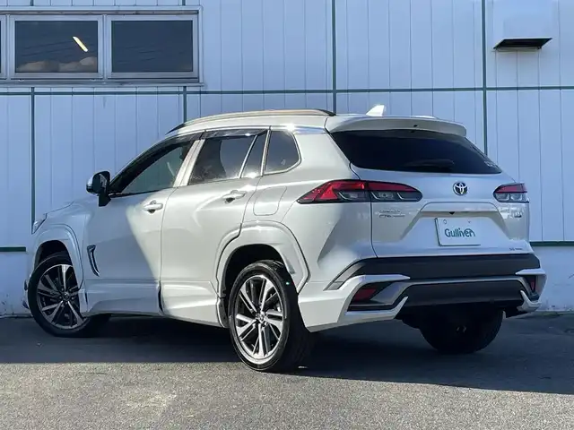 トヨタ カローラ クロス ハイブリッド Z 山梨県 2022(令4)年 2.5万km プラチナホワイトパールマイカ モデリスタエアロ　/純正ディスプレイオーディ　/Bluetooth　/全方位カメラ　/ETC2.0/ハーフレザー　/運転席パワーシート　/前席シートヒーター　/電動リヤゲート　/コーナーセンサー　/ドライブレコーダー/LKA　/BSM/Aライト/Aハイビーム/純正18インチアルミホイール/社外アルミホイール車載/保証書/取扱説明書