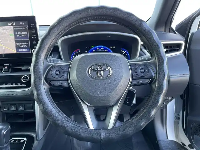 トヨタ カローラ クロス ハイブリッド Z 山梨県 2022(令4)年 2.5万km プラチナホワイトパールマイカ モデリスタエアロ　/純正ディスプレイオーディ　/Bluetooth　/全方位カメラ　/ETC2.0/ハーフレザー　/運転席パワーシート　/前席シートヒーター　/電動リヤゲート　/コーナーセンサー　/ドライブレコーダー/LKA　/BSM/Aライト/Aハイビーム/純正18インチアルミホイール/社外アルミホイール車載/保証書/取扱説明書