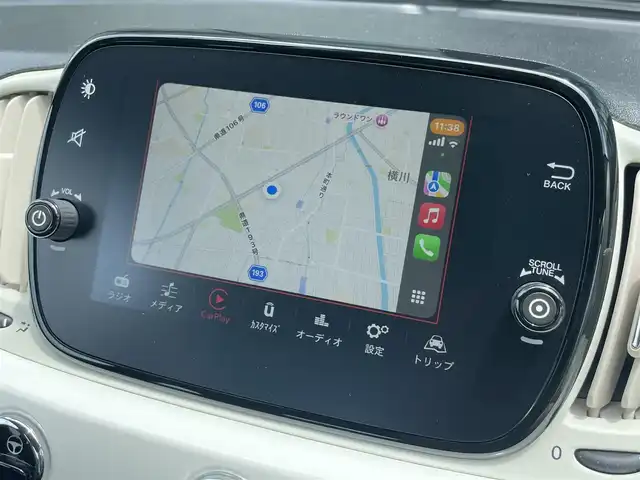 フィアット ５００ 1．2 ポップ 石川県 2018(平30)年 5.6万km 白 純正ディスプレイオーディオ/ＡｐｐｌｅＣａｒＰｌａｙ/Ｂｌｕｅｔｏｏｔｈ/ＡＵＸ/ＵＳＢ/アイドリングストップ/ＥＴＣ/アンチスリップレギュレーション/ステアリングリモコン/シティーモードスイッチ