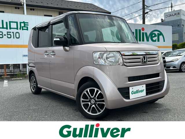 ホンダ Ｎ ＢＯＸ 2トーン G Lパッケージ 山口県 2014(平26)年 10.4万km チェリーシェルピンクメタリック ワンオーナー/純正ナビ/DVD/CD/SD/BT/ワンセグTV/バックカメラ/両側パワースライドドア/純正14インチアルミホイール/ステアリングスイッチ/ヘッドライトレベライザー/横滑り防止/スマートキー×２/純正フロアマット/純正ドアバイザー/ETC/電動格納ウインカードアミラー