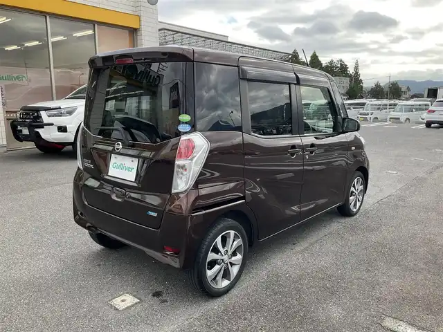 日産 デイズ ルークス X 滋賀県 2016(平28)年 13.3万km モカブラウンP エマージェンシーブレーキ/踏み間違い衝突防止アシスト/純正7インチナビ/Bluetooth、DVD、CD、フルセグテレビ/アラウンドビューモニター/片側パワースライドドア/タッチパネル式オートエアコン/シートバックテーブル（助手席側）/後部席サンシェード/プッシュスタート/取扱説明書/保証書