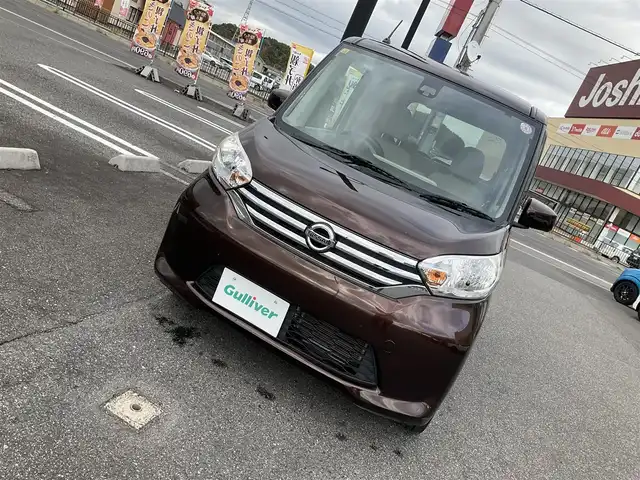 日産 デイズ ルークス X 滋賀県 2016(平28)年 13.3万km モカブラウンP エマージェンシーブレーキ/踏み間違い衝突防止アシスト/純正7インチナビ/Bluetooth、DVD、CD、フルセグテレビ/アラウンドビューモニター/片側パワースライドドア/タッチパネル式オートエアコン/シートバックテーブル（助手席側）/後部席サンシェード/プッシュスタート/取扱説明書/保証書