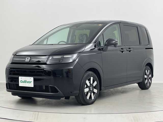 ホンダ フリード ハイブリット e:HEV AIR EX 福島県 2025(令7)年 0.1千km クリスタルブラックパール /登録済未使用車//純正９インチナビ　//両側パワースライドドア　//衝突被害軽減ブレーキ　//アダプティブクルーズコントロール　//シートヒーター(D/N)//コーナーセンサー(前後)//バックカメラ　//ＵＳＢ入力端子　//ＬＥＤヘッドライト//ステアリングリモコン//取扱説明書//保証書