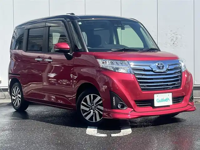 トヨタ ルーミー カスタムG 三重県 2019(令1)年 2.9万km ブラックマイカ/マゼンダベリーメタリック 純正９インチナビ/（Bluetooth/AM/FM/CD/DVD/地デジTV/SD）/ナビレディパッケージ/・バックカメラ/・ステアリングスイッチ（オーディオ）/ドライブレコーダー前後（社外）/ETC/両側パワースライドドア/コンフォートパッケージ/・シートヒーター（運転席/助手席）/・シートバックテーブル（運転席/助手席）/スマートアシスト3（衝突回避支援システム）/・衝突回避支援ブレーキ機能/・衝突警報機能/・車線逸脱警報機能/・誤発進抑制制御機能/・先行車発進お知らせ機能/・オートハイビーム/・コーナーセンサー/LEDヘッドランプ（オートライト）/電動オート格納ドアミラー/シートリフター（運転席）/シートアンダートレイ（助手席）/2トーンカラー/スマートキー/スペアキー