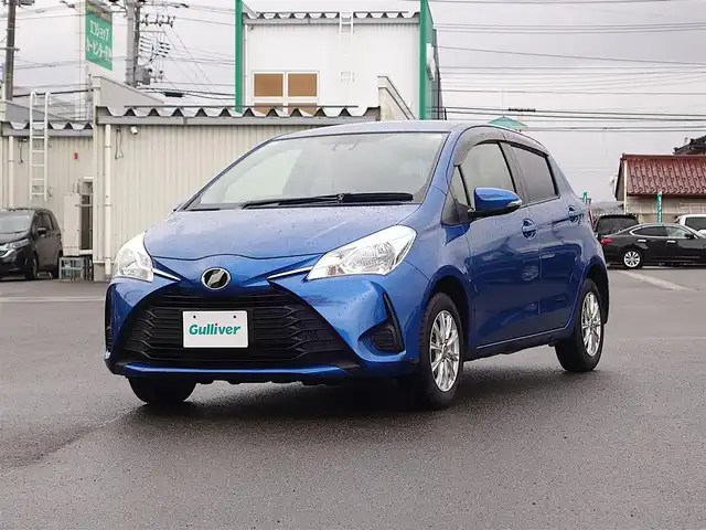 トヨタ ヴィッツ F 山形県 2017(平29)年 8.9万km コバルトブルーメタリック 衝突被害軽減システム/ワンオーナー/SDナビ/　　【CD ワンセグ USB Radio】/14インチアルミホイール/電動格納ウィンカーミラー/純正フロアマット/ドアバイザ―/エアコン/スマートキー/ETC