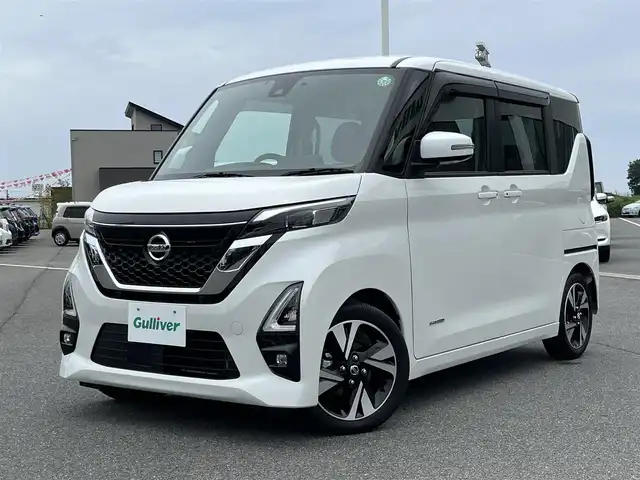 日産 ルークス HWS Gターボ プロパイロットED 奈良県 2020(令2)年 0.7万km ホワイトパール ターボ/純正ナビ(フルセグTV/CD/DVD/AM・FM/BT/AUX)地図SD欠品のためナビ動作未確認/アラウンドビューモニター/ETC/前方ドラレコ/両側パワースライドドア/プロパイロット/クルーズコントロール/エマージェンシーブレーキ/リアサーキュレーター/リアサンシェード/アイドリングストップ/ハーフレザー/LEDヘッドライト/純正15インチアルミホイール/純正フロアマット/スペアキー/保証書/取扱説明書