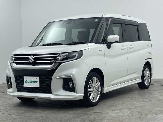 スズキ ソリオ HV MZ 三重県 2021(令3)年 3.5万km ピュアホワイトP 禁煙車/純正8インチナビ/バックカメラ/フルセグ/レーダークルーズコントロール/衝突軽減ブレーキ/レーンキープアシスト/コーナーセンサー/オートハイビーム/ヘッドアップディスプレイ/シートヒーター/両側パワースライドドア/ドライブレコーダー/ETC/スマートキー×２