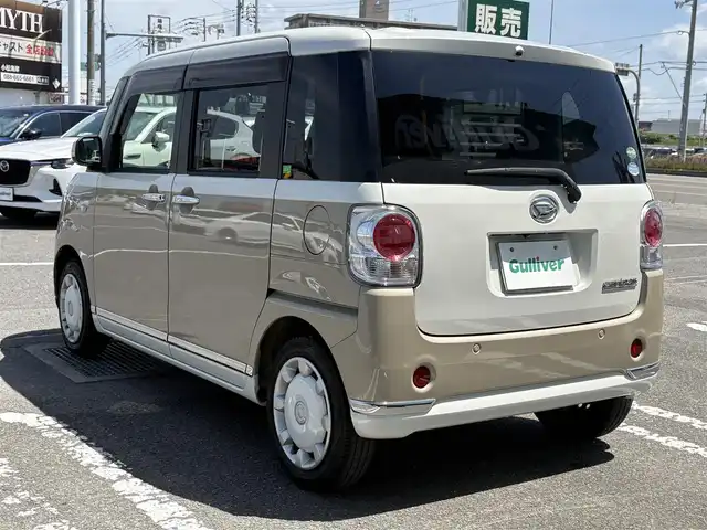 ダイハツ ムーヴ キャンバス X LTD メイクアッフ SA Ⅱ 徳島県 2017(平29)年 9.4万km パールホワイトⅢ/ナチュラルベージュマイカメタリック 2トーン ツートンカラー/7インチナビ NSZT-W66T/(Bluetooth/フルセグ/AM/FM/SD/DISC)/両側パワースライド/バックカメラ/ETC/ドライブレコーダー/LEDヘッドライト/オートライト/フォグランプ/シートヒーター/横滑り防止装置/レーンキープアシスト/衝突被害軽減システム/ダブル+サイドエアバッグ/ステアリングスイッチ/アイドリングストップ/プッシュスタート/スマートキー/スペアキー/フロントワイパーデアイサー/純正ホイルキャップ/純正ドアバイザー/純正フロアマット/取扱説明書/保証書