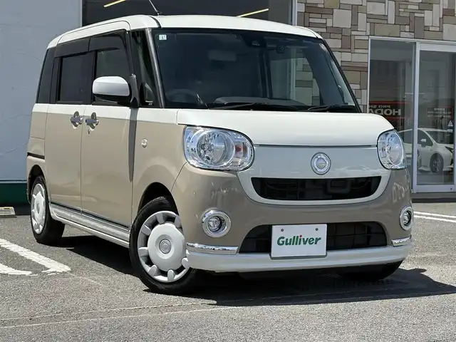 ダイハツ ムーヴ キャンバス X LTD メイクアッフ SA Ⅱ 徳島県 2017(平29)年 9.4万km パールホワイトⅢ/ナチュラルベージュマイカメタリック 2トーン ツートンカラー/7インチナビ NSZT-W66T/(Bluetooth/フルセグ/AM/FM/SD/DISC)/両側パワースライド/バックカメラ/ETC/ドライブレコーダー/LEDヘッドライト/オートライト/フォグランプ/シートヒーター/横滑り防止装置/レーンキープアシスト/衝突被害軽減システム/ダブル+サイドエアバッグ/ステアリングスイッチ/アイドリングストップ/プッシュスタート/スマートキー/スペアキー/フロントワイパーデアイサー/純正ホイルキャップ/純正ドアバイザー/純正フロアマット/取扱説明書/保証書