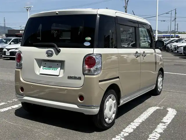 ダイハツ ムーヴ キャンバス X LTD メイクアッフ SA Ⅱ 徳島県 2017(平29)年 9.4万km パールホワイトⅢ/ナチュラルベージュマイカメタリック 2トーン ツートンカラー/7インチナビ NSZT-W66T/(Bluetooth/フルセグ/AM/FM/SD/DISC)/両側パワースライド/バックカメラ/ETC/ドライブレコーダー/LEDヘッドライト/オートライト/フォグランプ/シートヒーター/横滑り防止装置/レーンキープアシスト/衝突被害軽減システム/ダブル+サイドエアバッグ/ステアリングスイッチ/アイドリングストップ/プッシュスタート/スマートキー/スペアキー/フロントワイパーデアイサー/純正ホイルキャップ/純正ドアバイザー/純正フロアマット/取扱説明書/保証書