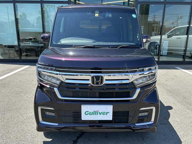 ホンダ Ｎ ＢＯＸ カスタム L ターボ 愛媛県 2022(令4)年 1.6万km プレミアムベルベットパープル・パール 禁煙車/登録時走行距離：15276km/ETC/追従型クルーズコントロール/ディーラーOP純正ナビ/BT/AM・FM/CD/DVD/ふるせぐ/前後ドライブレコーダー/コーナーセンサー/両側パワースライドドア/フォグランプ/純正アルミホイール/純正フロアマット/バックカメラ/LEDヘッドライト/シートヒーター