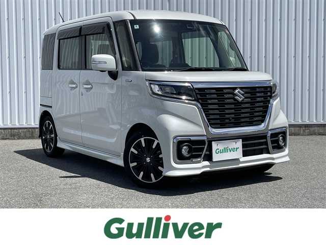 スズキ スペーシア カスタム HYBRID XS ターボ 福岡県 2020(令2)年 1.9万km ピュアホワイトP 純正８型ナビ（ＣＮ－ＲＺ８５３）　/全周囲カメラ　/フルセグＴＶ　/両側パワースライドドア　/デュアルセンサーブレーキサポート　/コーナーセンサー　/クルーズコントロール　/Ｄ席シートヒーター/車線逸脱警報/Bluetooth/スリムサーキュレーター/CD/DVD/スマートキー/プッシュスタート　/ＥＴＣ