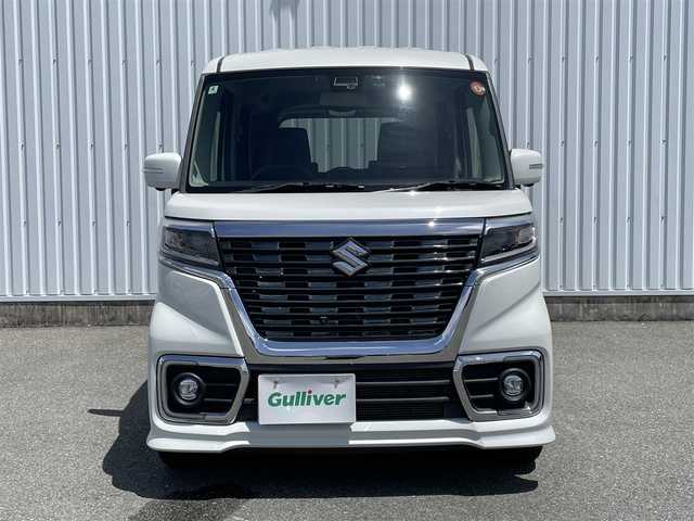 スズキ スペーシア カスタム HYBRID XS ターボ 福岡県 2020(令2)年 1.9万km ピュアホワイトP 純正８型ナビ（ＣＮ－ＲＺ８５３）　/全周囲カメラ　/フルセグＴＶ　/両側パワースライドドア　/デュアルセンサーブレーキサポート　/コーナーセンサー　/クルーズコントロール　/Ｄ席シートヒーター/車線逸脱警報/Bluetooth/スリムサーキュレーター/CD/DVD/スマートキー/プッシュスタート　/ＥＴＣ