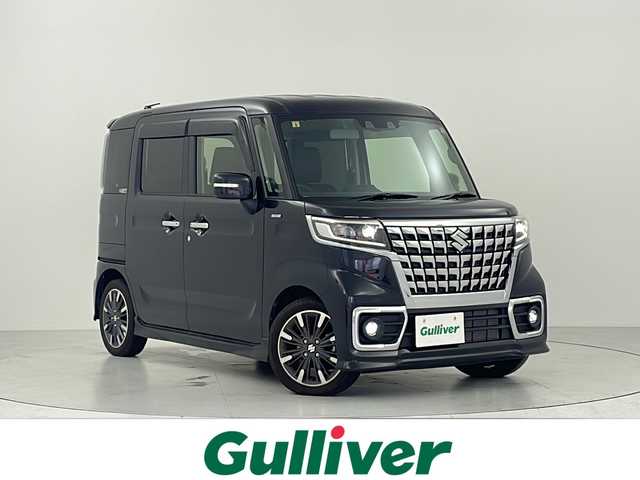 スズキ スペーシア カスタム HYBRID XS 大阪府 2023(令5)年 1.6万km ブルーイッシュブラックパール3 社外メモリナビ/　CD/DVD/BT/TV/LEDヘッドライト/ハーフレザーシート/シートヒーター/純正15インチアルミホイール/ヘッドアップディスプレイ/スマートキー/プッシュボタン/ETC/アイドリングストップ/ウィンカーミラー