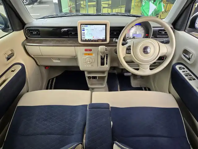 スズキ ラパン モード 東京都 2019(令1)年 6.7万km ノクターンブルーパール/ホワイト 2トーンルーフ 純正8インチナビ/フルセグ/全方位モニター/ビルトインETC/ドライブレコーダー/シートヒーター/衝突軽減ブレーキ/レーンキープアシスト/コーナーセンサー/アイドリングストップ/スマートキー/オートライト