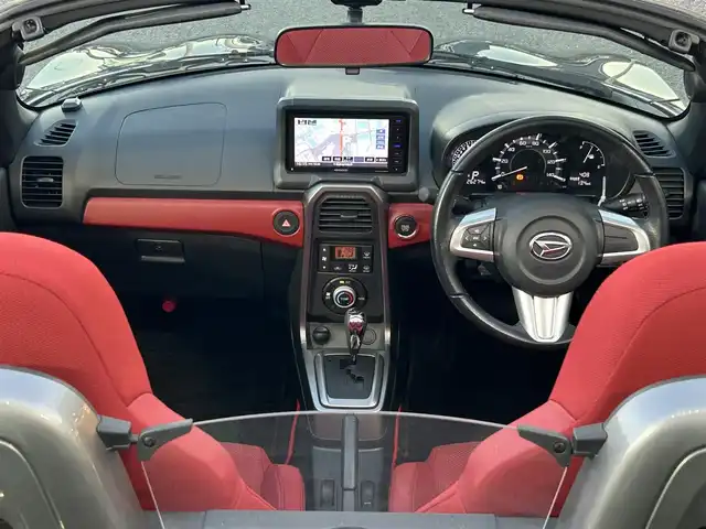 ダイハツ コペン ローブ 千葉県 2018(平30)年 2.7万km ブラックマイカメタリック/マタドールレッドパール 社外メモリナビ（MDV-D706BTW）/　（BT/DVD/CD/AM/FM)/フルセグ/ETC/LEDライト/前席シートヒーター/横滑り防止/フロアマット/スマートキー/取扱説明書/保証書