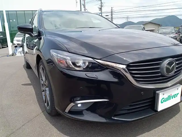 マツダ アテンザ ワゴン XD Lパッケージ 福井県 2016(平28)年 6.5万km ジェットブラックマイカ 純正19インチAW/４WD/本革シート/前席パワーシート/ヘッドアップディスプレイ/F・Rフォグ/ステアリングヒーター/パドルシフト/LEDヘッドライト/レーダークルーズコントロール/スマート・シティ・ブレーキ・サポート/前後コーナーセンサー/純正メモリナビ（CD/DVD/BT/USB/AUX）/フルセグテレビ/レーンキープアシスト/横滑り防止装置/盗難防止装置/ダブル＋サイドエアバッグ/カーテンエアバッグ/純正フロアマット