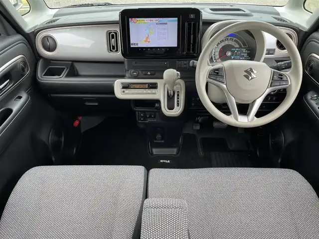スズキ ワゴンＲ スマイル HYBRID X 宮城県 2023(令5)年 1.6万km ピュアホワイトP /4WD//純正9インチメモリナビ//CD/DVD/BT/HDMI/フルセグテレビ//AppleCarPlay/AndroidAuto//両側パワースライドドア//シートヒーターDN席//ヘッドアップディスプレイ//ビルトインETC//op純正15インチアルミホイール//純正フロアマット//デュアルカメラブレーキサポート//アラウンドビューモニター//レーントレーシングアシスト//レーダークルーズコントロール//パーキングセンサー//アイドリングストップ//スマートキーx2//社外14インチアルミスタッドレスタイヤ積込（2022年製）