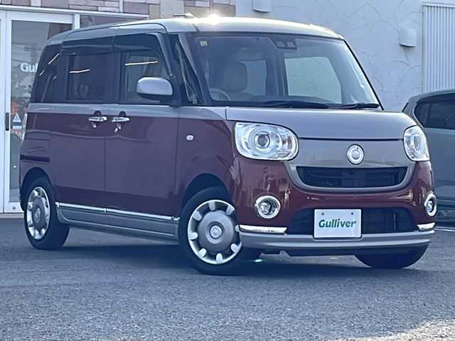 ダイハツ ムーヴ キャンバス G メイクアップ リミテッド　SAⅢ 徳島県 2018(平30)年 3.8万km スムースグレーマイカメタリック/ファイアークォーツレッドメタリック 2トーン 社外ナビ　CN-RE05WD/全方位カメラ/両側パワースライドドア/ETC/社外フロアマット/LEDヘッドライト/プッシュスタート/横滑り防止装置/盗難防止装置/オートライト/オートハイビーム/衝突軽減システム/ドアバイザー/電動格納ミラー/フォグランプ