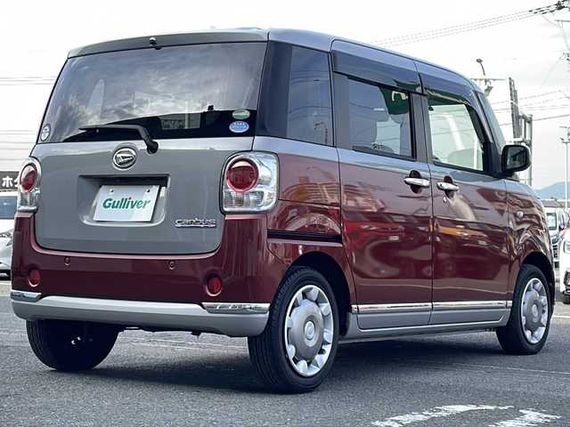 ダイハツ ムーヴ キャンバス G メイクアップ リミテッド　SAⅢ 徳島県 2018(平30)年 3.8万km スムースグレーマイカメタリック/ファイアークォーツレッドメタリック 2トーン 社外ナビ　CN-RE05WD/全方位カメラ/両側パワースライドドア/ETC/社外フロアマット/LEDヘッドライト/プッシュスタート/横滑り防止装置/盗難防止装置/オートライト/オートハイビーム/衝突軽減システム/ドアバイザー/電動格納ミラー/フォグランプ