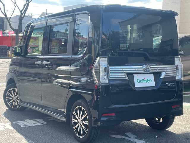 ダイハツ タント カスタム X トップED SA Ⅲ 福岡県 2016(平28)年 10.7万km ブラックマイカメタリック AM/FM・CD・AUX/ETC/純正フロアマット/ドライブレコーダー（前・SD有）/プリクラッシュ/シートヒーター（D)/アイドリングストップ/オートライト/オートマチックハイビーム/横すべり防止/電動格納ミラー/ステアリングスイッチ/パワースライドドア（N後部）/保証書/取扱説明書/スペアキー×１