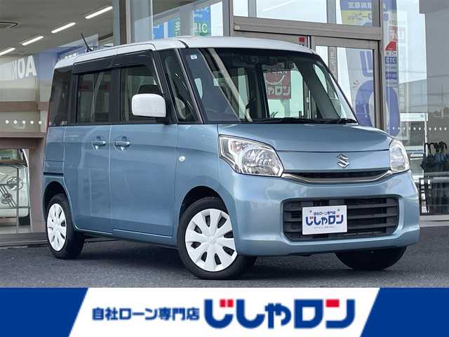 スズキ スペーシア X 岐阜県 2016(平28)年 6.6万km フィズブルーパールメタリック/ホワイト (株)IDOMが運営する【じしゃロン多治見店】の自社ローン専用車両になります。こちらは現金またはオートローンご利用時の価格です。自社ローンご希望の方は別途その旨お申付け下さい。/ディーラーオプションナビ/　（CD/ワンセグ）/衝突軽減ブレーキ/レーンキープアシスト/左側パワスラ/ETC/ドライブレコーダー/電格ミラー/運転席シートヒーター