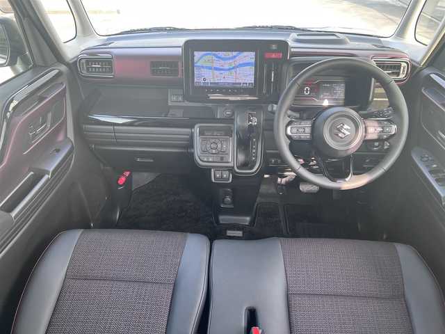 スズキ スペーシア カスタム HYBRID XS ターボ 広島県 2024(令6)年 0.7万km スチールシルバーM ワンオーナー/純正メーカーオプション9インチナビ/・スズキコネクト/・フルセグTV/・Bluetooth/・全方位&バックカメラ/スズキセーフティーサポート/・デュアルセンサーブレーキサポート2/・誤発進抑制機能（前後）/・アダプティブクルーズコントロール/・車線逸脱警報&抑制機能/・車線維持支援機能/・ふらつきお知らせ機能/・標識認識機能/・ハイビームアシスト/コーナーセンサー/両側パワースライドドア/フルLEDヘッドライト/ハーフレザー調シート/・シートヒーター（D/N席）/ドライブレコーダー/ビルトインETC