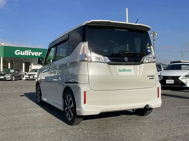 スズキ ソリオ バンディット Fリミテッド 千葉県 2016(平28)年 2.1万km ピュアホワイトP デュアルカメラブレーキサポート/社外SDナビ【AVIC-RW300】/バックカメラ/両後パワースライドドア/クルーズコントロール/スマートキー/ハーフレザーシート/前席シートヒーター/純正LEDヘッドライト/フォグランプ/純正15インチアルミホイール/ETC/本革巻きステアリング/アイドリングストップ/サイドエアバッグ/新車時保証書＆取扱説明書