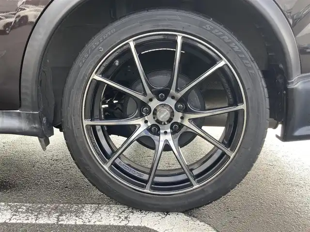 日産 ジューク 15RX パーソナライズパック 静岡県 2013(平25)年 6万km ナイトベールパープル 純正SDナビ(MC313D-W)/　AM FM CD DVD Bluetooth USB AUX/HIDオートヘッドランプ/革巻きステアリング/スマートキー2本/プッシュスタート/社外18インチアルミホイール/アイドリングストップ/純正フロアマット/レザー調シートカバー/フルセグTV/ビルトインETC/前後方ドライブレコーダー/社外エアロ(フロント/リアアンダー)