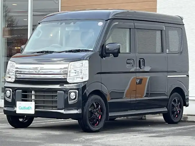 三菱 タウンボックス G 秋田県 2020(令2)年 5.1万km ブルーイッシュブラックパール ワンオーナー /4WD/IC付ターボ/社外SDナビ/　(フルセグTV/DVD/Bt)/デュアルカメラブレーキ/クリアランスソナー/先行車発進お知らせ/ふらつき警報/誤発進抑制機能/車線逸脱警報/横滑り防止装置/盗難防止装置/左後パワースライドドア/オートマチックハイビーム/オートライト/HIDヘッドライト・フォグランプ/純正フロアマット/純正ドアバイザー/D席シートヒーター/ミラーヒーター/リアヒーター/ETC/社外14インチアルミホイール/クラッツィオ/キルティング/　(茶革調シートカバー)/室内キャリア/ステアリングスイッチ/プッシュスタート・スマートキー/スペアキー/リア5面プライバシーガラス/保証書/取扱説明書