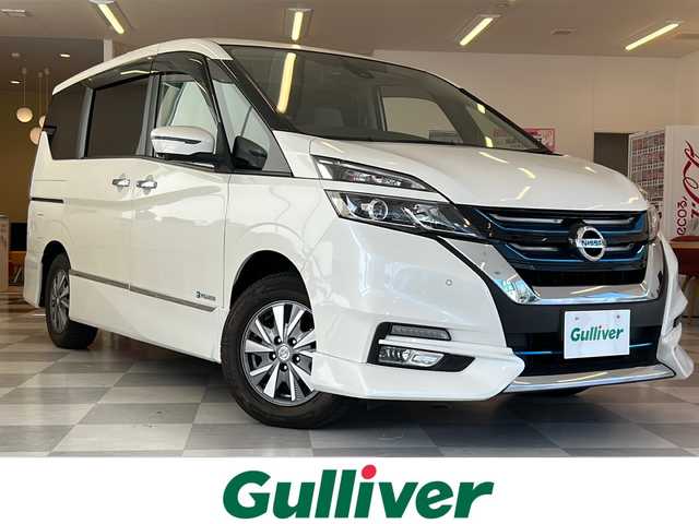 日産 セレナ e－パワー ハイウェイスター V 岐阜県 2018(平30)年 4.9万km ブリリアントホワイトパール 純正9インチナビ /全周囲モニター/フルセグTV/Bluetooth/プロパイロット/エマージェンシーブレーキ/フリップダウンモニター/両側パワースライドドア/ETC/前席シートヒーター/ステアリングヒーター/オートライト/オートマチックハイビーム/スマートルームミラー/インテリジェントパーキングアシスト/ヒルスタートアシスト/LEDヘッドライト/LEDバンパーイルミネーション