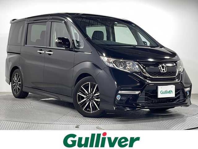 ホンダ ステップワゴン モデューロX 広島県 2016(平28)年 7.1万km プレミアムスパークルブラックパール 禁煙車/純正９型ナビ/バックカメラ/両側パワースライドドア/レーダークルーズコントロール/ドラレコ/レーンキープ/衝突被害軽減/踏み間違い防止/ＥＴＣ/Moduloアルミホイール(205/55/R17)/パドルシフト/ＬＥＤヘッドライト/フォグランプ/エアバッグ(運転席/助手席/サイド/カーテン)