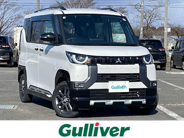 三菱 デリカミニ T プレミアム 道央・札幌 2025(令7)年 0.1千km アメジストブラック/シルキーホワイト ４WD/純正ディスプレイオーディオ/AM/FM/BT/MI-PILOT/衝突被害軽減ブレーキ/横滑り防止装置/レーダークルーズコントロール/ヒルディセントコントロール/レーンキープアシスト/クリアランスソナー/全方位カメラ/アイドリングストップ/デジタルインナーミラー/両側パワースライドドア/前席シートヒーター/ハーフレザーシート/革巻きステアリング/ステアリングリモコン/パドルシフト/ハンドルヒーター/電動パーキング/オートブレーキホールド/プッシュスタート/スマートキー/LEDヘッドライト/オートライト/オートハイビーム/フォグランプ/ヘッドライトレベライザー/電動格納ミラー/ウィンカーミラー/スペアキー
