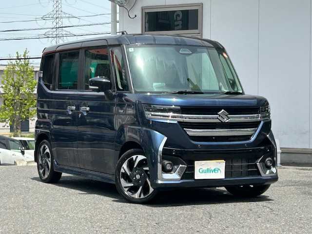 スズキ スペーシア カスタム HYBRID XS 宮城県 2024(令6)年 1万km インディゴブルーメタリック/ブラック ワンオーナー/4WD/純正メモリナビ/フルセグテレビ/全方位バックカメラ/後席ベンチレーショーン/夏純正アルミタイヤR15/ヒートシーター/ステアリングヒーター/コーナーセンサー/両側パワースライドドア/ダブル・サイド・カーテンエアバッグ/プッシュスタート/アイドリングストップ/クルーズコントロール/オットマン