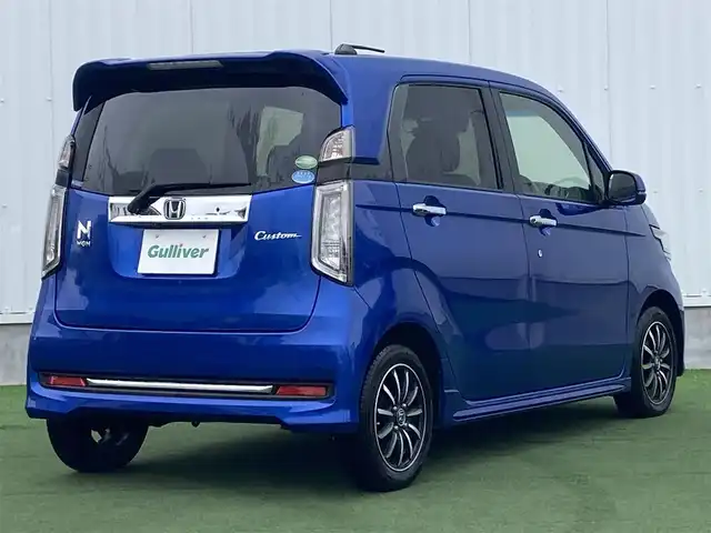 ホンダ Ｎ ＷＧＮ カスタム G SSパッケージ 香川県 2017(平29)年 9.2万km ブリリアントスポーティブルーメタリック2トーン 登録時走行距離：91489km/ディーラー純正ナビ/　CD DVD BT フルセグTV/バックカメラ/シティブレーキアシスト/クルーズコントロール/HIDヘッドライト/オートライト/フォグランプ/ドライブレコーダー/ビルトインETC/ハーフレザーシート/プッシュスタート/スマートキー/ステアリングスイッチ