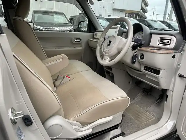 スズキ ラパン X 島根県 2022(令4)年 5.1万km フォーンベージュメタリック/ホワイト2トーンルーフ ワンオーナー　/４WD　/純正８型ＳＤナビ　/フルセグＴＶ　/ＤＶＤ再生　/Ｂｌｕｅｔｏｏｔｈ接続　/全方位／バックカメラ　/前方ドライブレコーダー/アイドリングストップ　/衝突軽減ブレーキ/後方コーナーセンサー　/前席シートヒーター　/スマートキー/純正ＨＩＤヘッドライト　/純正１４インチアルミホイール/純正フロアマット/保証書・取扱説明書/スペアキー1本