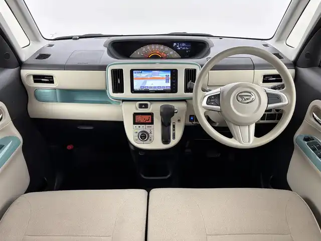 ダイハツ ムーヴ キャンバス X メイクアップ リミテッド SAⅢ 福岡県 2019(令1)年 1.2万km パールホワイトⅢ/ファインミントメタリック 2トーン 社外ナビ　/全方位カメラ　/３６０度ドライブレコーダー　/両側パワースライドドア　/衝突軽減システム　/横滑り防止　/アイドリングストップ　/オートマチックハイビーム　/レベライザー　/オートエアコン　/オートライト