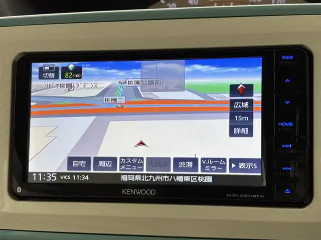 ダイハツ ムーヴ キャンバス X メイクアップ リミテッド SAⅢ 福岡県 2019(令1)年 1.2万km パールホワイトⅢ/ファインミントメタリック 2トーン 社外ナビ　/全方位カメラ　/３６０度ドライブレコーダー　/両側パワースライドドア　/衝突軽減システム　/横滑り防止　/アイドリングストップ　/オートマチックハイビーム　/レベライザー　/オートエアコン　/オートライト