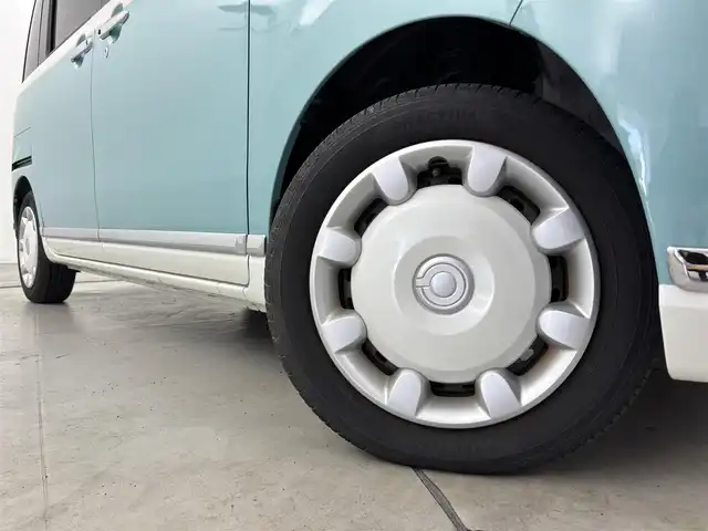 ダイハツ ムーヴ キャンバス X メイクアップ リミテッド SAⅢ 福岡県 2019(令1)年 1.2万km パールホワイトⅢ/ファインミントメタリック 2トーン 社外ナビ　/全方位カメラ　/３６０度ドライブレコーダー　/両側パワースライドドア　/衝突軽減システム　/横滑り防止　/アイドリングストップ　/オートマチックハイビーム　/レベライザー　/オートエアコン　/オートライト