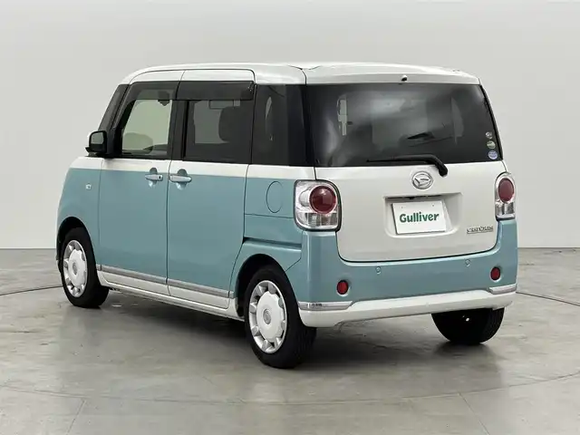 ダイハツ ムーヴ キャンバス X メイクアップ リミテッド SAⅢ 福岡県 2019(令1)年 1.2万km パールホワイトⅢ/ファインミントメタリック 2トーン 社外ナビ　/全方位カメラ　/３６０度ドライブレコーダー　/両側パワースライドドア　/衝突軽減システム　/横滑り防止　/アイドリングストップ　/オートマチックハイビーム　/レベライザー　/オートエアコン　/オートライト