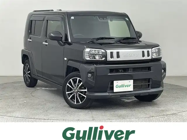 ダイハツ タフト G ターボ 道央・札幌 2021(令3)年 2.7万km ブラックマイカメタリック ・４WD/・社外ナビ/　BT／CD／DVD／USB／SD／iPod／フルセグ/・社外前後ドライブレコーダー/・社外ETC/・レーダーレーダークルーズコントロール/・衝突軽減ブレーキ/・レーンキープアシスト/・横滑り防止/・前後コーナーセンサー/・前席シートヒーター/・置くだけ充電/・プッシュスタート/・スマートキー/・純正エンジンスターター/・LEDヘッドライト/・フロントフォグライト/・オートライト/・オートマチックハイビーム/・純正フロアマット/・社外サマー15インチAW/・社外スタッドレスAW積込（165／65／R15）/・保証書