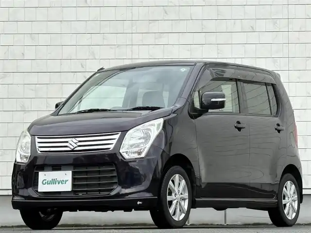 スズキ ワゴンＲ FX－LTD 岩手県 2013(平25)年 5万km ミステリアスバイオレットパール 禁煙車/4WD/社外エンジンスターター/カロッツェリア2DINオーディオ/→CD/AUX/USB/FM/AM/運転席シートヒーター/〇プッシュスタート/〇電動格納ミラー/〇ウィンカーミラー/〇ドアバイザー/〇フロアマット/〇スマートキー/スペアキー/冬タイヤ社外アルミホイール車載
