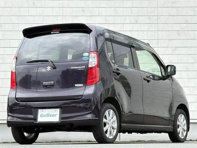 スズキ ワゴンＲ FX－LTD 岩手県 2013(平25)年 5万km ミステリアスバイオレットパール 禁煙車/4WD/社外エンジンスターター/カロッツェリア2DINオーディオ/→CD/AUX/USB/FM/AM/運転席シートヒーター/〇プッシュスタート/〇電動格納ミラー/〇ウィンカーミラー/〇ドアバイザー/〇フロアマット/〇スマートキー/スペアキー/冬タイヤ社外アルミホイール車載