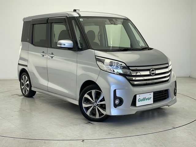 日産 デイズ ルークス ハイウェイスターターボ 千葉県 2015(平27)年 7万km クールシルバー 純正ナビ/AM/FM/CD/DVD/BT/SD/フルセグTV/全方位カメラ/両側パワースライドドア/ETC/ドライブレコーダー/アイドリングストップ