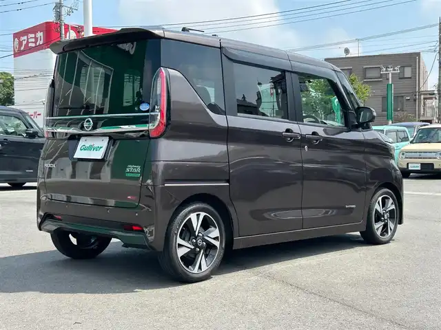 日産 ルークス HWS Gターボ プロパイロットED 静岡県 2020(令2)年 2.1万km アッシュブラウンM エンジンスタートボタン/パワーステアリング/パワーウィンドウ/アイドリングストップ/ターボ/スマートキー/オートエアコン/クルーズコントロール/USB入力端子/全方位カメラ/純正メモリナビ（CD/DVD/BT/フルセグ）/純正ETC/ドライブレコーダー前後/ベンチシート/純正フロアマット/両側パワースライドドア/純正アルミホイール/ABS/横滑り防止装置/レーンキープアシスト/コーナーセンサー前後/オートライト/オートマチックハイビーム/LEDヘッドライト/Wプラスサイドエアバック/衝突軽減システム/プロパイロット