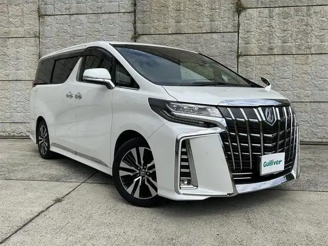 トヨタ アルファード S Cパッケージ 長崎県 2021(令3)年 6.7万km ホワイトパールクリスタルシャイン ワンオーナー/サンルーフ/純正ナビ/（CD/DVD/BT/フルセグ）/バックカメラ/フリップダウンモニター/衝突軽減システム/レーンアシスト/ブラインドスポットモニター/デジタルインナーミラー/パワーシート/シートヒーター/エアシート/ハンドルヒーター/両側パワースライドドア/パワーバックドア/ドライブレコーダー/社外レーダー（AR-G5A）/純正18インチAW